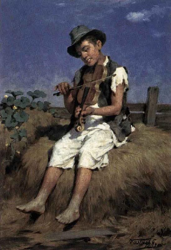 Gyorgy Vastagh Fiddler Gypsy Boy oil painting image
